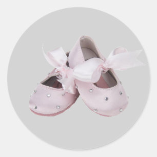 Pink Baby Ballet Schuhe Runder Aufkleber