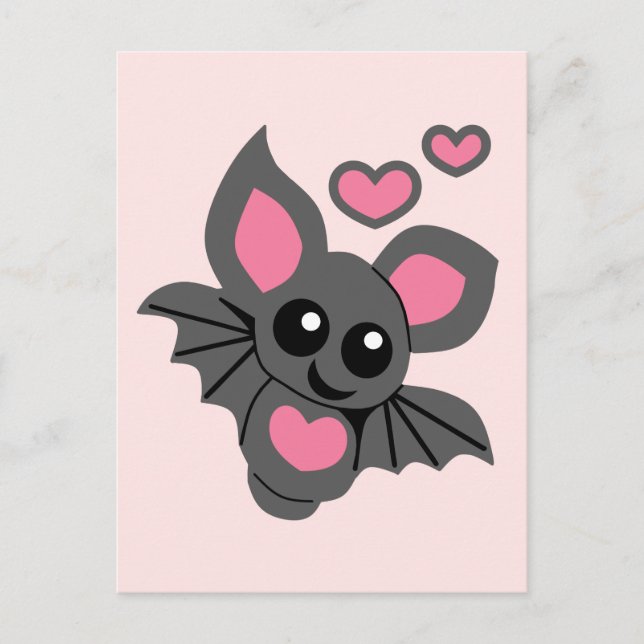 Pink Baby Bat Postkarte (Vorderseite)