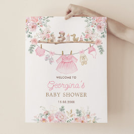 Pink Baby Bekleidung Blumenbeet Kinderzimmer Empfa Poster