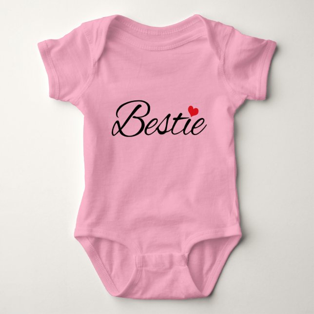 Pink Baby Bestie Baby Strampler (Vorderseite)