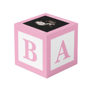 Pink Baby Block Sonogramm Schwangerschaft Keepake Würfel