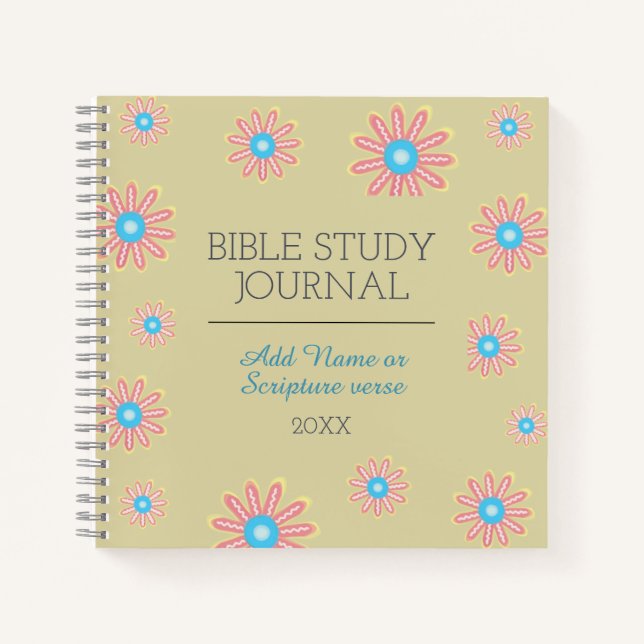 Pink Baby Blue Daisies Bible Studies Journal Notizbuch (Vorderseite)