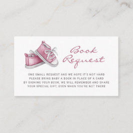 Pink Baby Booties Baby Shower Book Request Begleitkarte