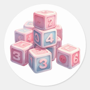 Pink Baby Bricks Stickers