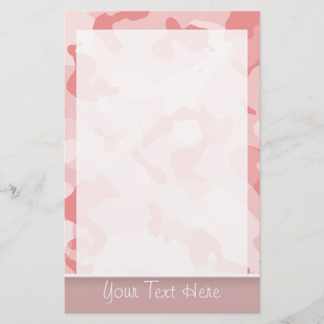 Pink-Baby-Camouflage; Personalisiert Briefpapier (Vorderseite)
