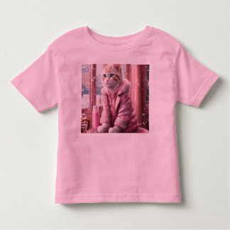 Pink Baby Cat Kleinkind Fine Jersey T - Shirt" T-shirt