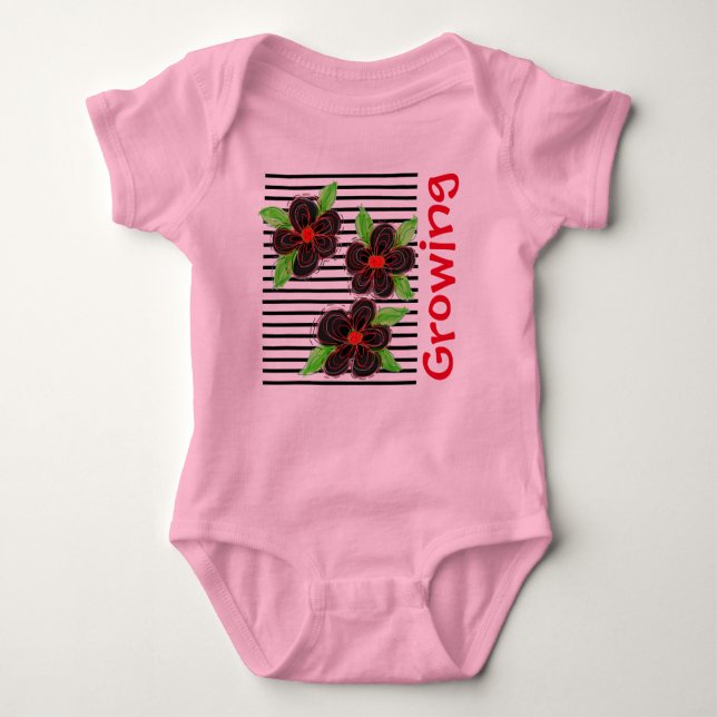 Pink Baby Designer Outfit Baby Strampler (Vorderseite)