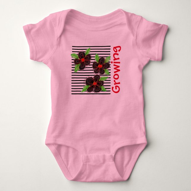 Pink Baby Designer Outfit Strampler (Vorderseite)