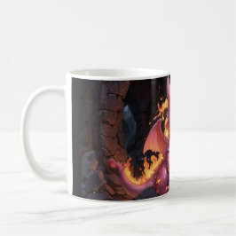 Pink Baby Dragon liest ein Buch Kaffeetasse