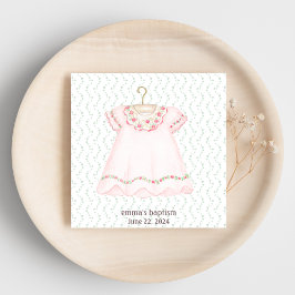 Pink Baby Dress Taufe Papier Napkin Serviette