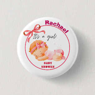 Pink Baby Dusche, Baby Girl Dusche Button