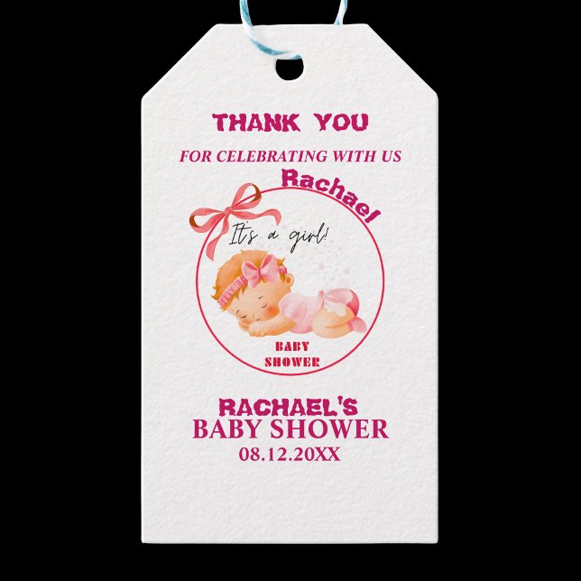 Pink Baby Dusche, Baby Girl Dusche Geschenkanhänger (Von Creator hochgeladen)