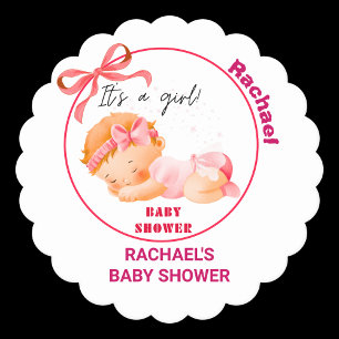 Pink Baby Dusche, Baby Girl Dusche Untersetzer
