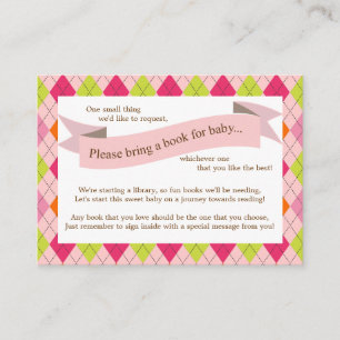 Pink Baby Dusche Buchsteckkarte für Mädchen Begleitkarte