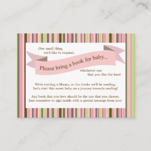 Pink Baby Dusche Buchsteckkarte für Mädchen Begleitkarte
