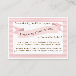 Pink Baby Dusche Buchsteckkarte für Mädchen Begleitkarte