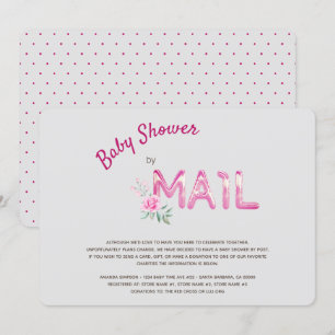 Pink Baby Dusche by Mail für Mädchen Einladung