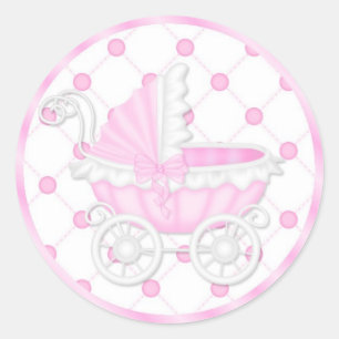 Pink Baby Dusche Cupcake Toppers Stickers