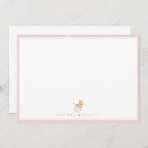 Pink Baby Dusche Danke, Flat Mitteilungskarte