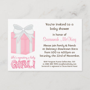 Pink Baby Dusche - Modern Mommy Baby Bump Einladung