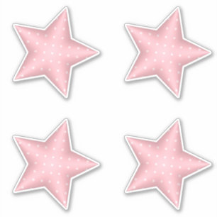 Pink Baby Dusche Puffy Polka Dot Stars Aufkleber