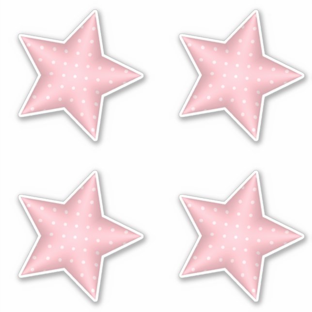 Pink Baby Dusche Puffy Polka Dot Stars Aufkleber (Vorderseite)
