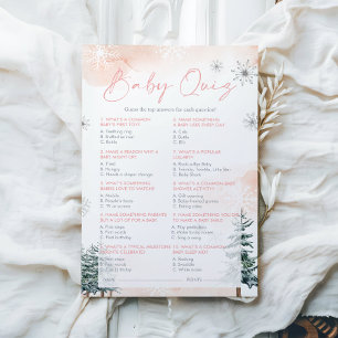 Pink Baby Dusche Quiz Spielkarten