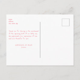 Pink Baby Dusche Ultrasound Danke Postkarte