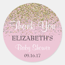 Pink Baby Dusche Vielen Dank Sticker