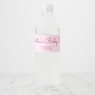 Pink Baby Dusche Wasserflaschenetikett