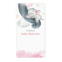 Pink Baby Elefant Babydusche Etikettenaufkleber