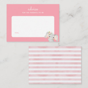 Pink Baby Elephant Baby Dusche Kinderbetreuung Mitteilungskarte