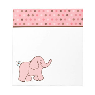 Pink Baby Elephant Notepad Notizblock