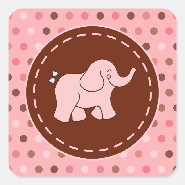 Pink Baby Elephant Stickers (Vorderseite)