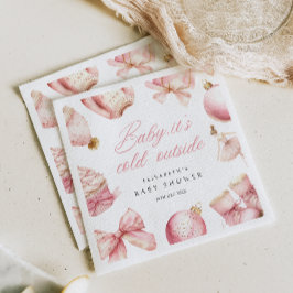 Pink Baby Es ist kalt draußen Babydusche Einladung Serviette