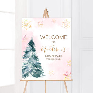 Pink Baby Es ist kalt draußen Willkommen Poster