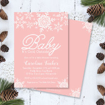 Pink Baby Es ist kalt Outside Babydusche Schneeflo