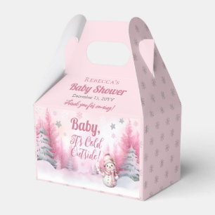 Pink Baby Es ist kalte Outside Snow Girl Babydusch Geschenkschachtel