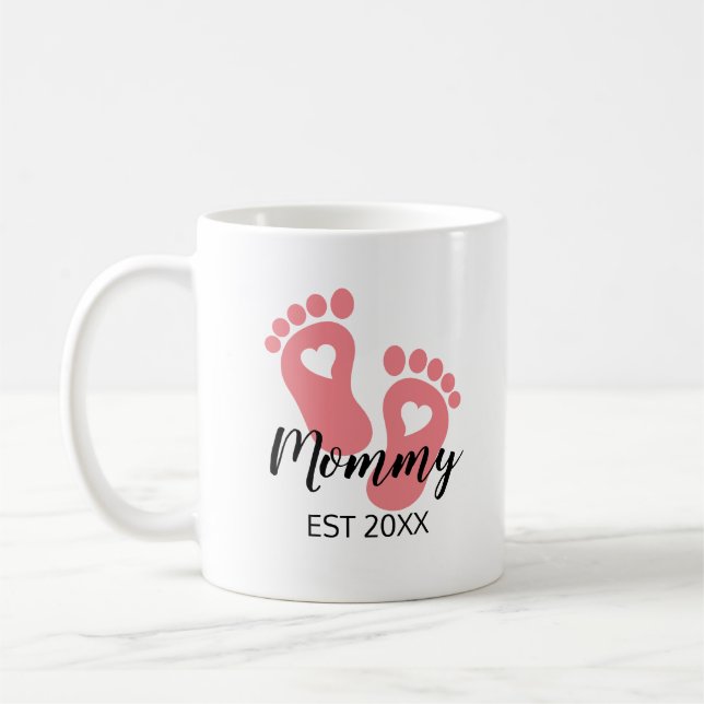 Pink Baby Feed Junge Mutter Baby Girl Kaffeetasse (Links)