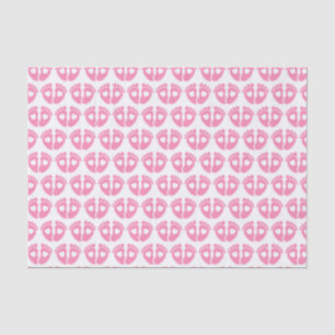 Pink Baby Feet and Hearts Pattern New Baby Girl Seidenpapier