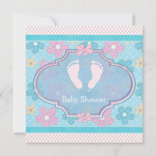 Pink Baby Feet Baby Girl Dusche Einladung