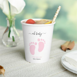 Pink Baby Feet Baby Shower Party, Girl Baby Shower Pappbecher