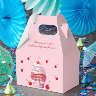 Pink Baby First Cherry & Cupcake Geburtstagsparty Geschenkschachtel