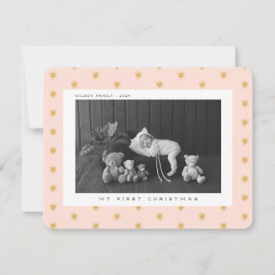 Pink Baby First Weihnachten Foto Urlaub Postkarte