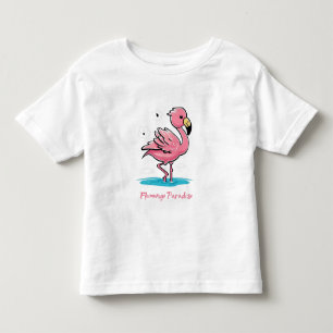 Pink Baby Flamingo im Wasser Kleinkind T-shirt