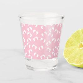 Pink Baby Footprints auf Shot Glass Schnapsglas