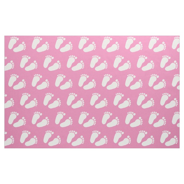 Pink Baby Fußabdrücke Muster Gewebe DIY Textil Stoff (Fat Quarter (45,7 x 55,9 cm))