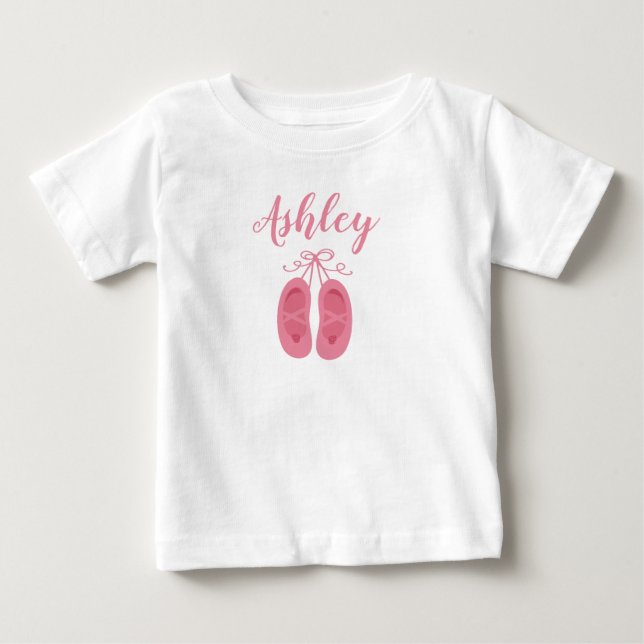 Pink Baby Girl Ballerina Ballerina Schuhtänzer T-shirt (Vorderseite)
