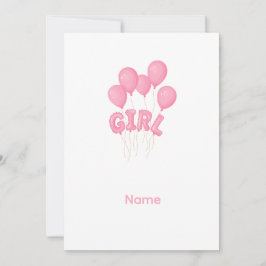Pink Baby Girl Balloon Celebration - Cute Nursery Einladung