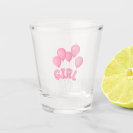 Pink Baby Girl Balloon Celebration - Cute Nursery Schnapsglas